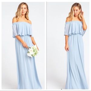 Show Me Your MuMu Hacienda Maxi Dress in Steel Blue Chiffon